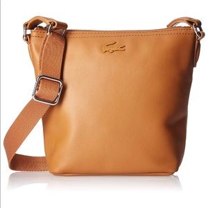 Lacoste tan brown cashew crossbody purse bag